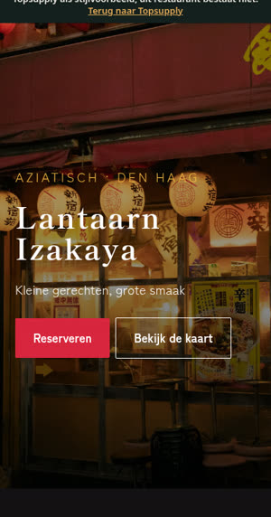 Schermafbeelding van voorbeeldontwerp Lantaarn Izakaya